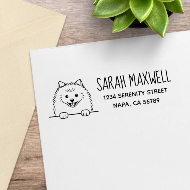 Cute Pomeranian Dog Return Address Stämpel (Skapare uppladdad)
