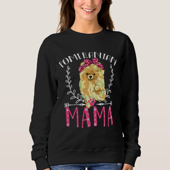 Cute Pomeranian  Pomeranian Mama  Womens T Shirt (Framsida)