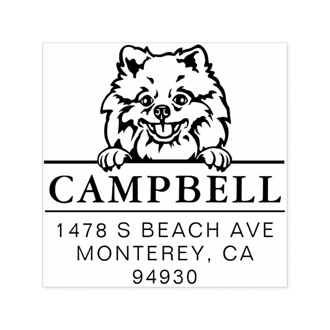 Cute Pommern Anpassningsbar Hund Adress Frimärke Självfärgande Stämpel (Design)