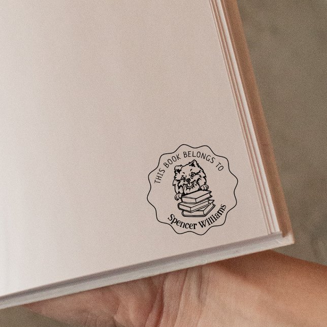 Cute Pommern Hund Bok Stämpel (Skapare uppladdad)