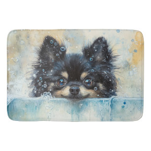 Cute Pommern-Hund i Bathtub Badrumsmatta