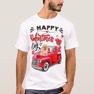 Cute Pommern Hund Red Lastbil Lycklig Alla hjärtan T Shirt