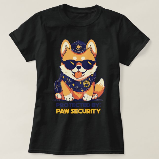 Cute Pommern Hund som skyddas av Tass Security Sun T Shirt (Design framsida)