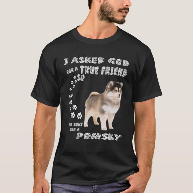 Cute Pommern Husky Hund Quote Mamma Pappa Costume  T Shirt (Framsida)