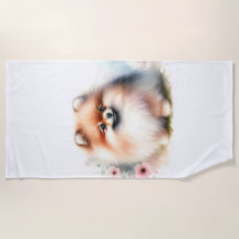 Cute Pommernas vattenfärgillustration