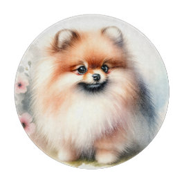 Cute Pommernas vattenfärgillustration