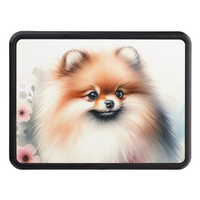 Cute Pommernas vattenfärgillustration Dragkroksskydd (Framsidan)