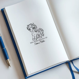 Cute Pony Bookplate Stämpel