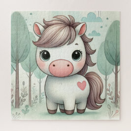 Cute Pony in a Whimsical Forest Jigsaw Puzzle Pussel