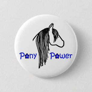 Cute Pony Power i Blue Horse Knapp