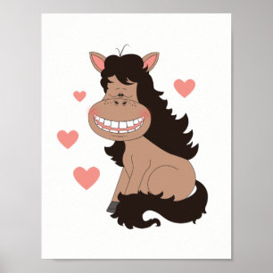 Cute Pony Tecknad Poster