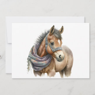Cute Pony WEG Scarf Blank Greeting Card Inbjudningar