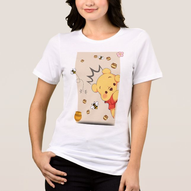 Cute Pooh Bear T Shirt (Framsida)
