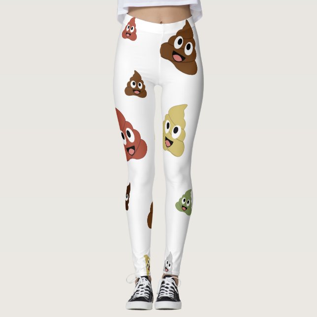 Cute Poop emoji funny gift ideas Leggings (Framsida)
