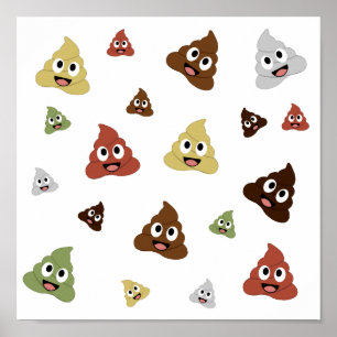 Cute Poop emoji, konstiga presentidéer Poster