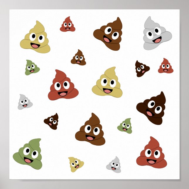 Cute Poop emoji, konstiga presentidéer Poster (Framsidan)