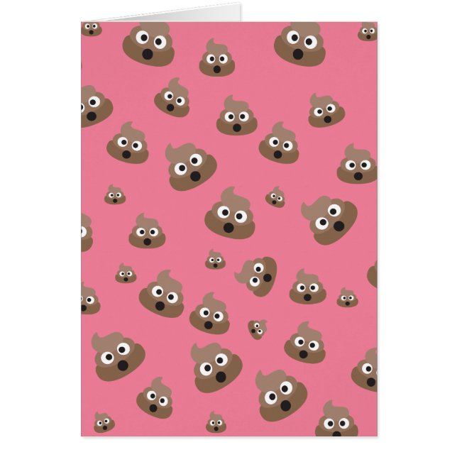 Cute Poop Emoji Mönster Hälsningskort (Framsidan)