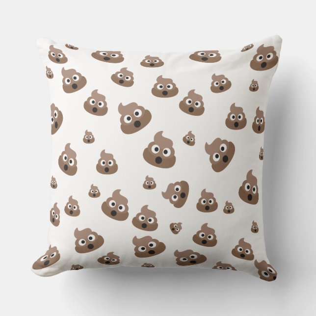 Cute Poop Emoji Mönster Kudde (Framsida)