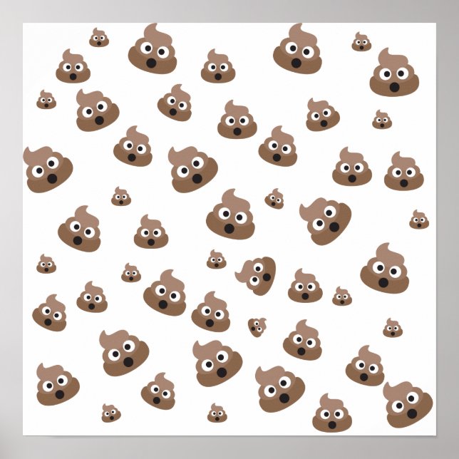 Cute Poop Emoji Mönster Poster (Framsidan)