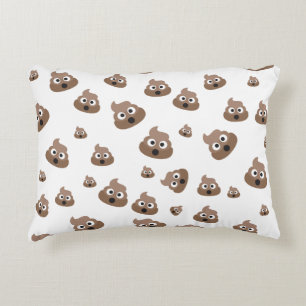 Cute Poop Emoji Mönster Prydnadskudde