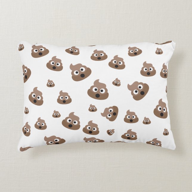 Cute Poop Emoji Mönster Prydnadskudde (Framsidan)