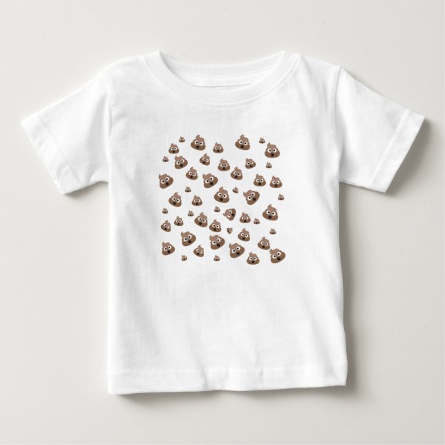 Cute Poop Emoji Mönster Tee Shirt (Framsida)