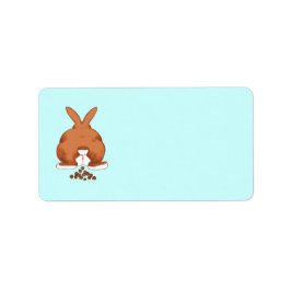 Cute Poopin Bunny Butt © Sandy Long Labels Adressetikett