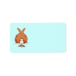 Cute Poopin Bunny Butt © Sandy Long Labels Adressetikett