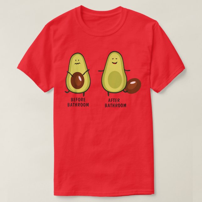 Cute Pooping Avocado För manar kvinnor, Vegan, Poo T Shirt (Design framsida)