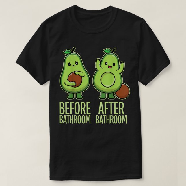 Cute Pooping Avocado För manar Women, Vegan, Poop  T Shirt (Design framsida)