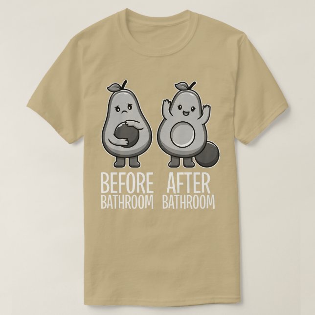 Cute Pooping Avocado För manar Women, Vegan, Poop  T Shirt (Design framsida)