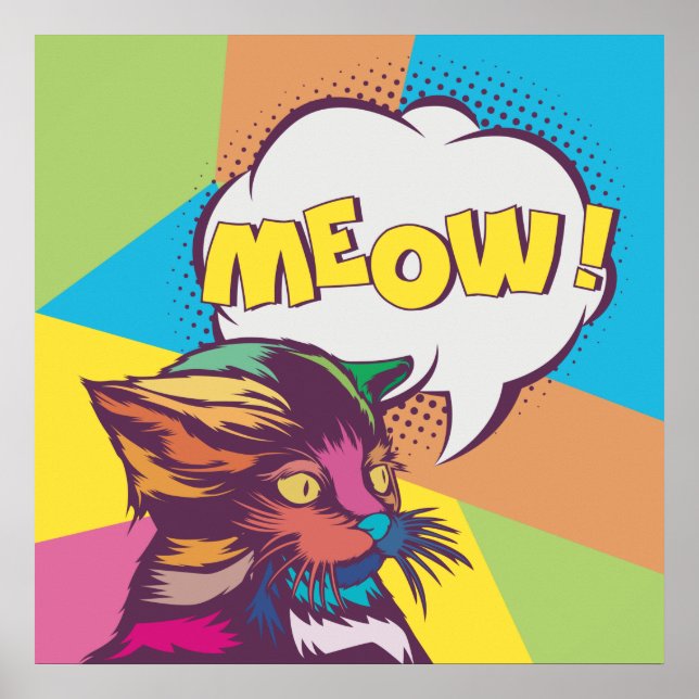 Cute Pop Art Cat Poster (Framsidan)