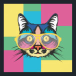 Cute Pop Art Cat Poster<br><div class="desc">Kassett för popkonst</div>