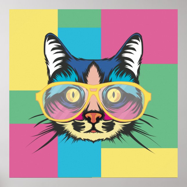 Cute Pop Art Cat Poster (Framsidan)