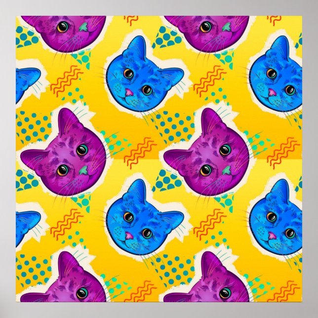 Cute Pop Art Cat Poster (Framsidan)