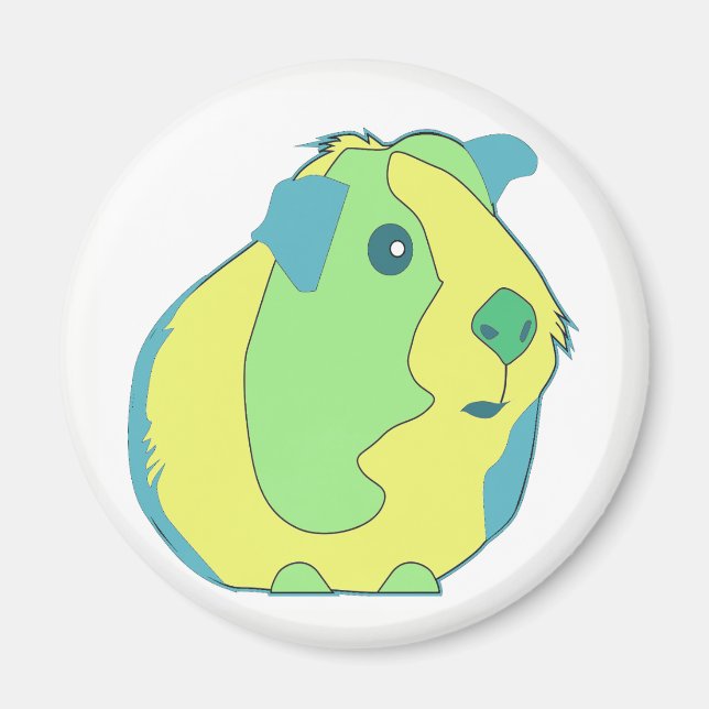 Cute Pop Art Guinea Gris Magnet (Framsidan)