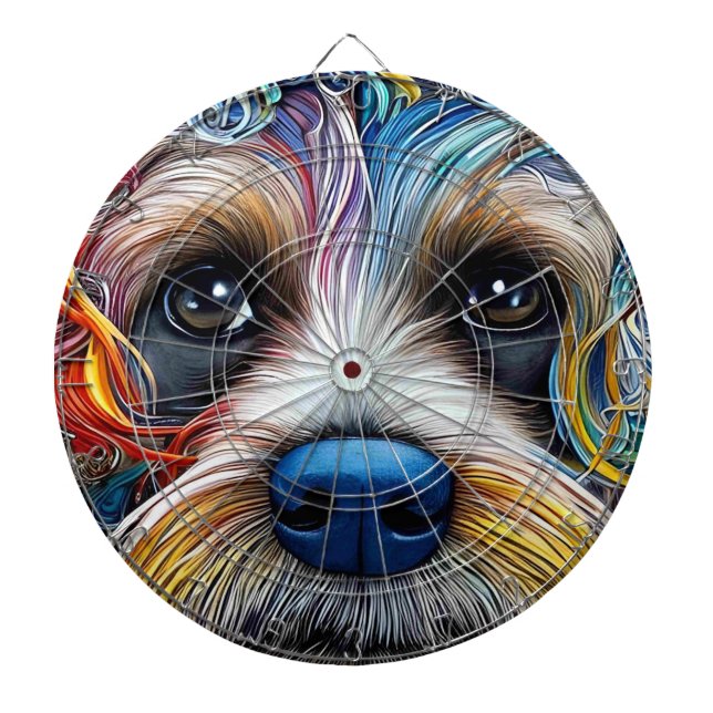 Cute Pop Art Terrier Darttavla (Framsidan)