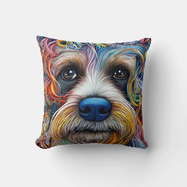 Cute Pop Art Terrier Kudde (Framsida)