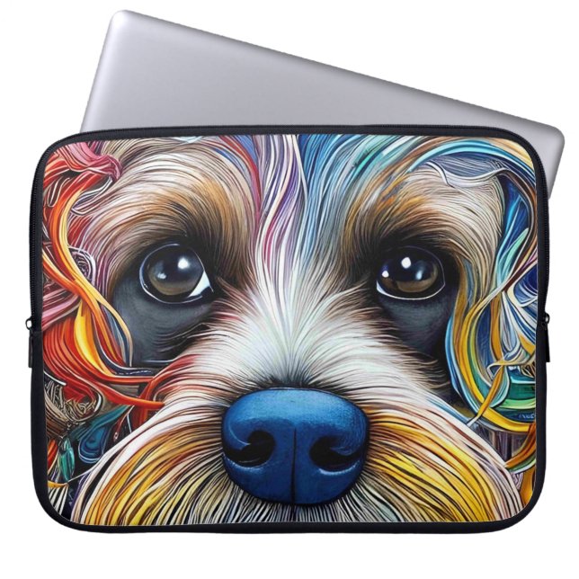 Cute Pop Art Terrier Laptop Fodral (Framsidan)