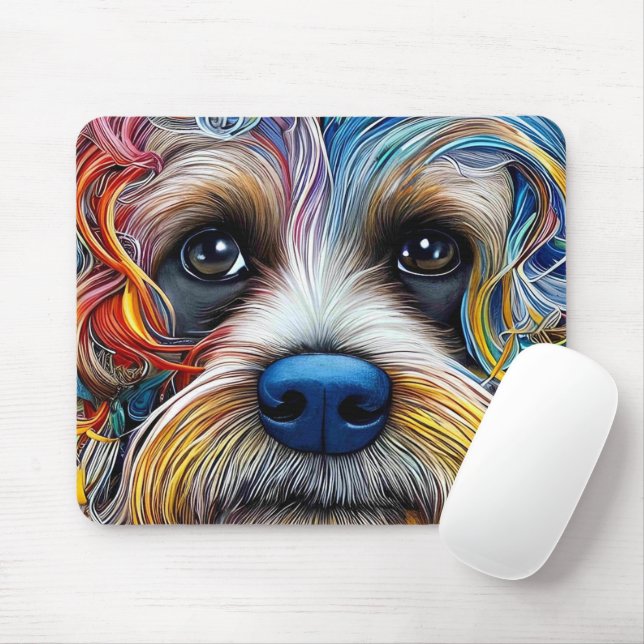 Cute Pop Art Terrier Musmatta (Med mus)