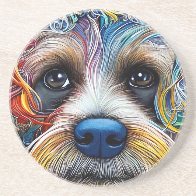 Cute Pop Art Terrier Underlägg (Framsidan)