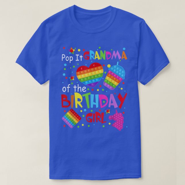 Cute Pop It Grandma Of The Birthday Girl Fidget To T Shirt (Design framsida)