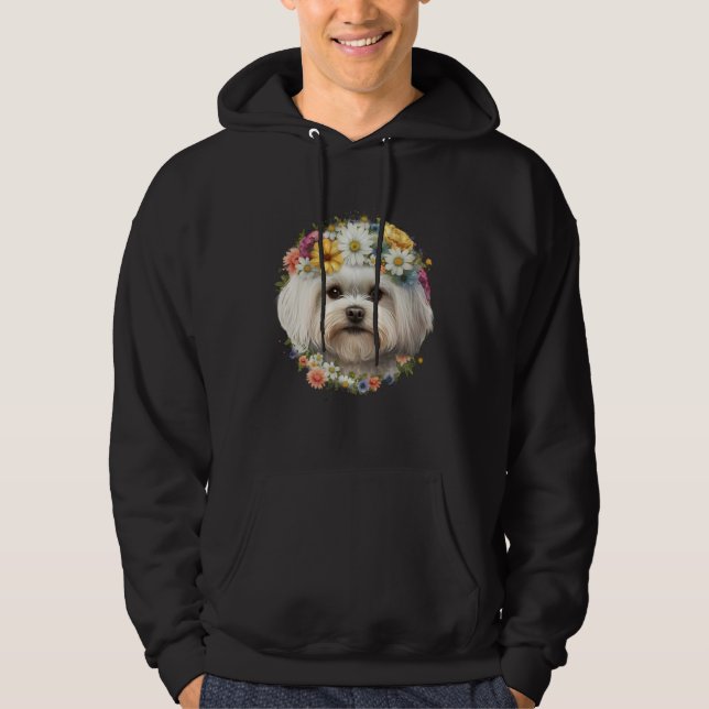 Cute Pop Shih Tzu Portrait Shih Tzu Puppy Owner Hoodie (Framsida)