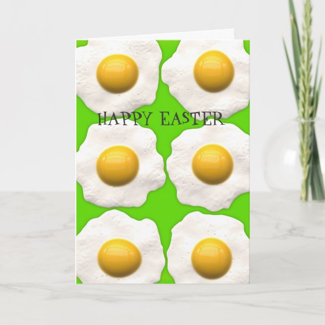 Cute popart-ägg på kalkgrön bakgrund helgkort (Framsida)