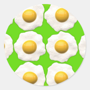 Cute popart-ägg på kalkgrön bakgrund runt klistermärke