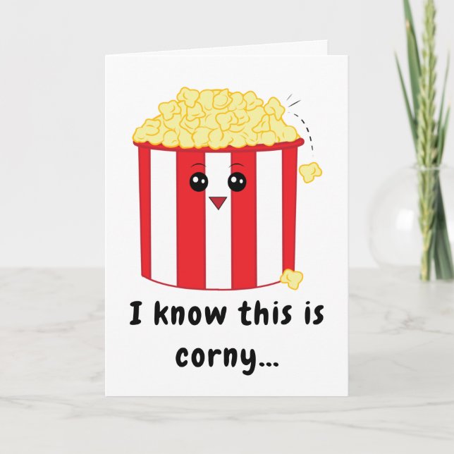 Cute Popcorn Birthday Kort (Framsida)