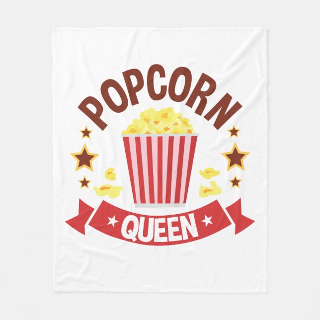 Cute Popcorn Queen Älskare Women Girls Fleecefilt (Framsidan)