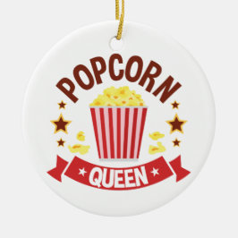 Cute Popcorn Queen Älskare Women Girls Julgransprydnad Keramik