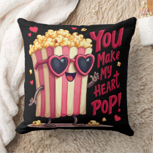Cute Popcorn Valentine, du gör mitt hjärtepop! Kudde