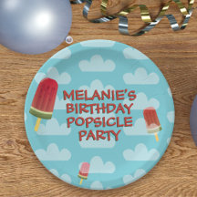 Cute Popsicle Barns födelsedag Pappra Tallrikar